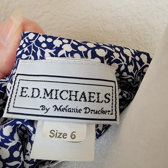 Vintage E.D.Michaels Maxi Floral Dress Size 6 - Picture 5 of 6